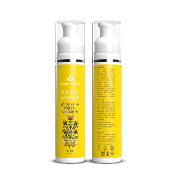Avimee Herbal Soorya Kawach SPF50 PA++++ 100% Mineral Sunscreen - Distacart
