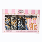 Thumbnail for confect king of the grill sprinkles black blue white sprinkles mix celebration sprinkles assorted pack of 5 edible sprinkles