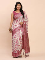 Thumbnail for Astita Linen Cotton Purple Saree