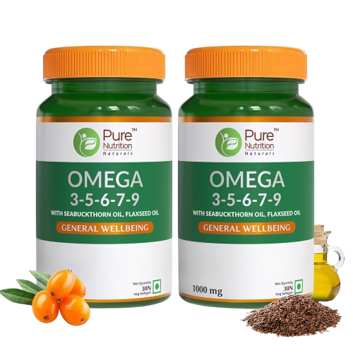 Pure Nutrition Vegan Omega 3-5-6-7-9 | 60 Veg Softgels