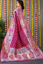 Thumbnail for Jyoti Fashion Women's Magenta Banarasi Silk Zari Woven Saree with Blouse - Distacart
