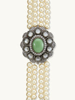 Thumbnail for Nuyug Pearl Beaded Jade Stone Choker Necklace