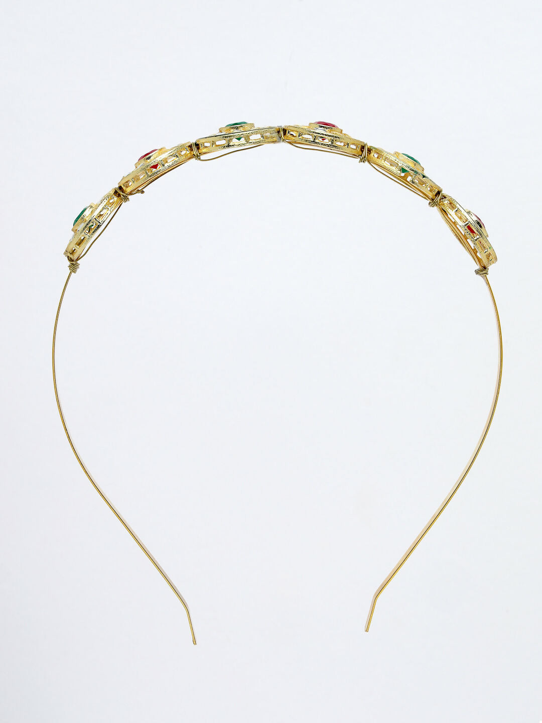 NVR Women's Multi colour Kundan Gold-Plated Embellished Hairband - Distacart