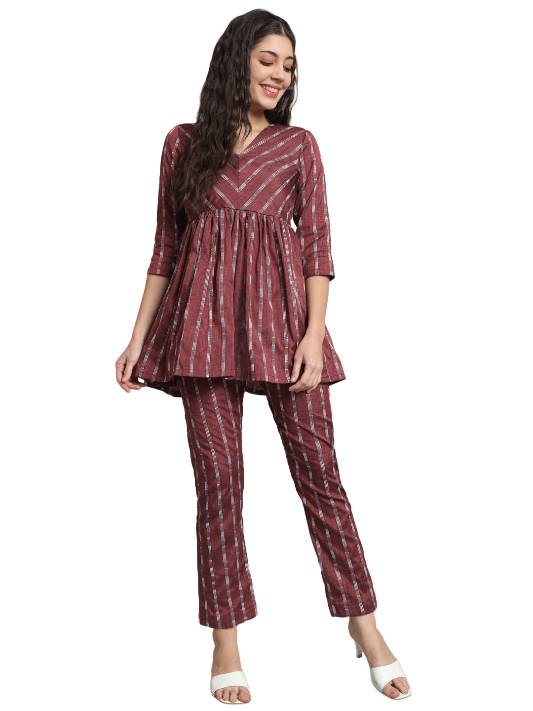 Fab Fashion Dark Purple Co-Ord set - Distacart