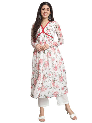 Fab Fashion White Floral Alia Cut Set - Distacart