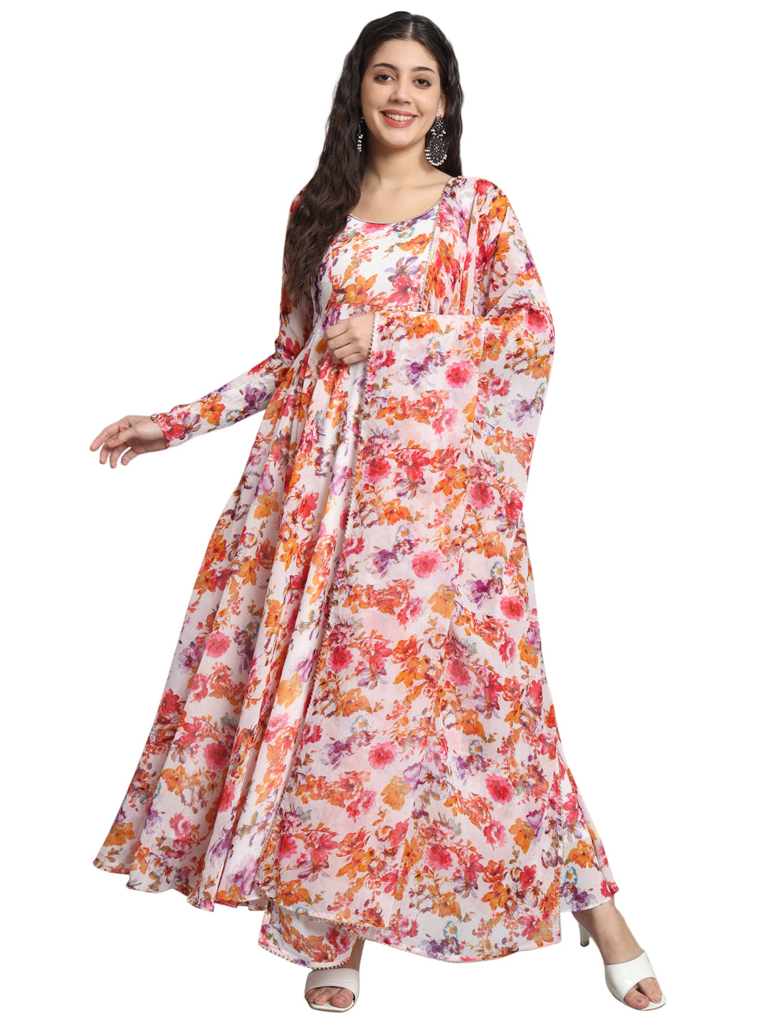 Fab Fashion Tiny Red Floral Gota Anarkali - Distacart