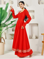 Thumbnail for Fab Fashion Red Solid Anarkali Set