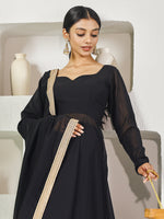 Thumbnail for Fab Fashion Black Solid Anarkali Set
