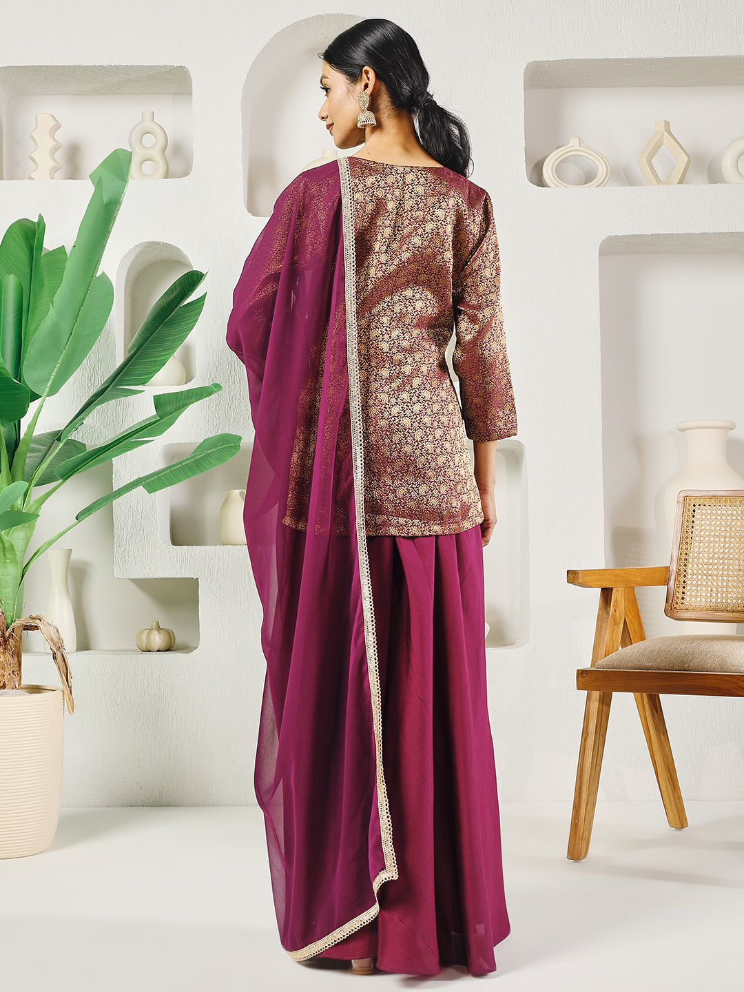 Fab Fashion Purple Crop Palazzo Set - Distacart