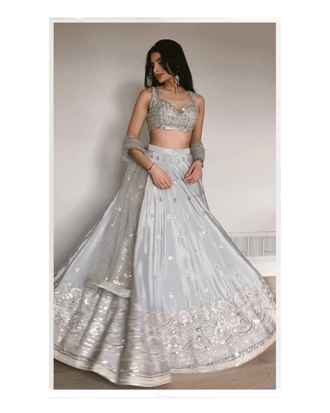 Lehenga Mart Gorgeous Lehenga Choli For Wedding-Grey - Dista