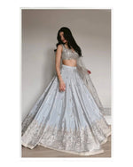 Thumbnail for Lehenga Mart Gorgeous Lehenga Choli For Wedding-Grey - Dista