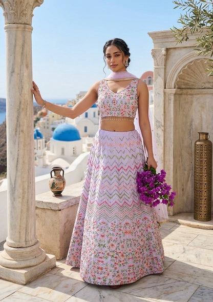 Lehenga Mart Gorgeous Lehenga Choli For Wedding-Lavender - Dista