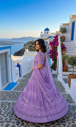 Thumbnail for Lehenga Mart Gorgeous Lehenga Choli For Wedding-Lavender - Dista