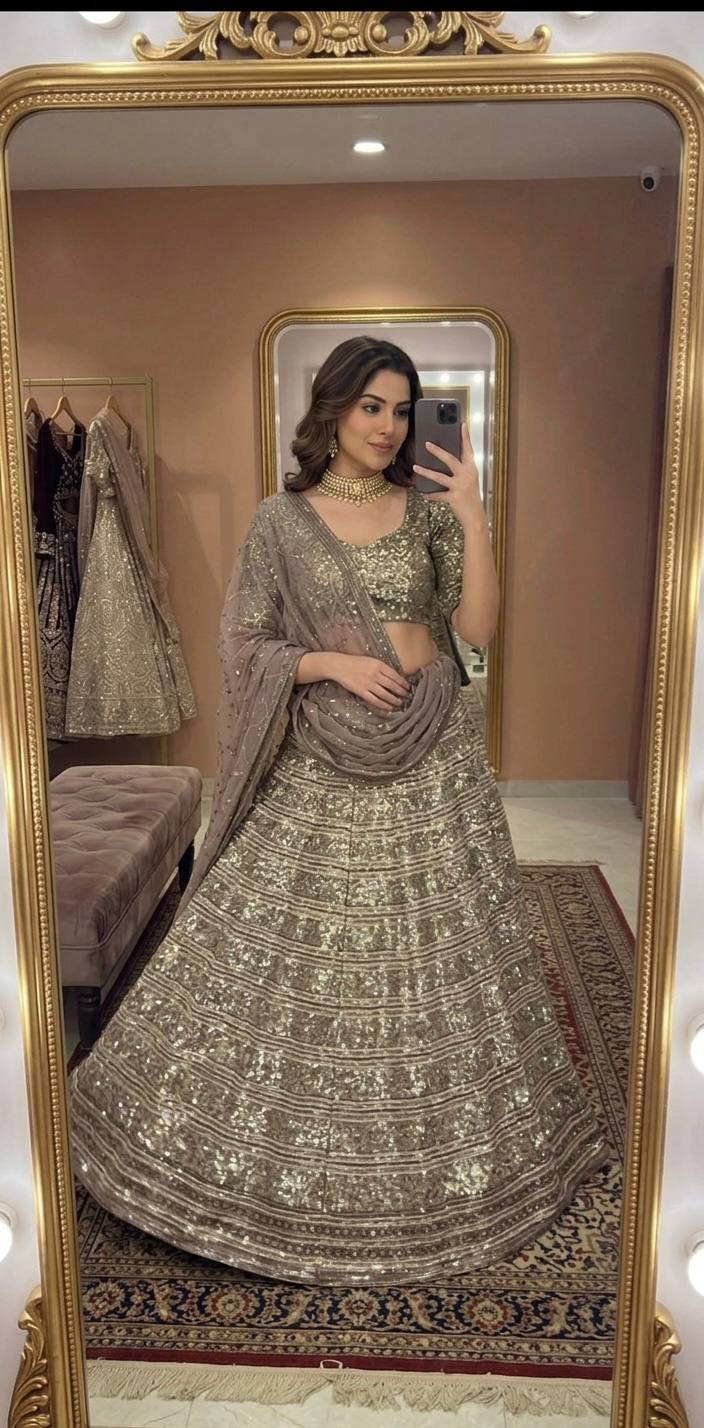 Lehenga Mart Gorgeous Lehenga Choli For Wedding-Brown - Dista