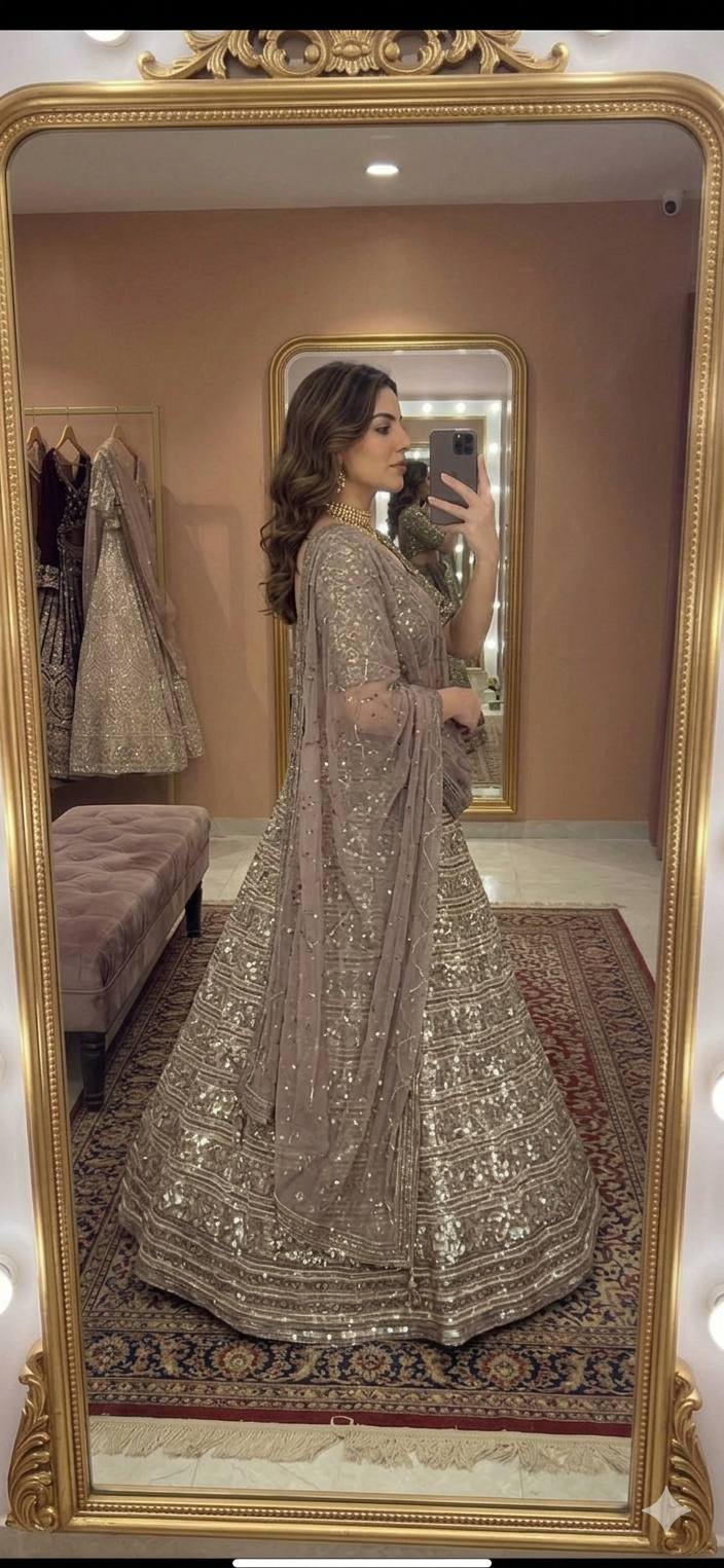 Lehenga Mart Gorgeous Lehenga Choli For Wedding-Brown - Dista