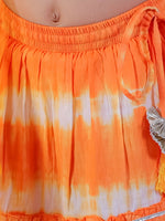 Thumbnail for Lil Drama Janmashtami Girls Orange Lehanga and White Choli with Dupatta Ethnic Set - Distacart