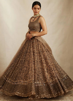 Thumbnail for Lehenga Mart Designer Wedding Lehenga Choli For Women - Brown - Distacart