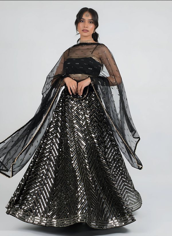 Lehenga Mart Designer Wedding Lehenga Choli For Women - Black - Distacart