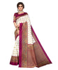 Vamika white & purple Printed Art Silk Saree - Distacart