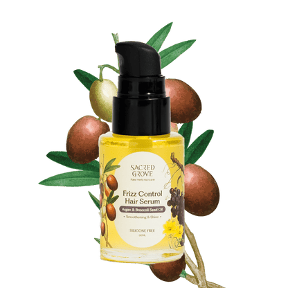 Sacred Grove Argan & Broccoli Seed Frizz Control Serum - Distacart