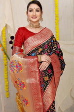 Thumbnail for Jyoti Fashion Women's Black Patola Silk Zari Woven Saree with Blouse - Distacart