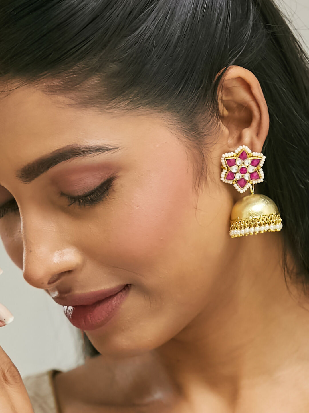 Nuyug 22k Gold-Plated Jhumkas
