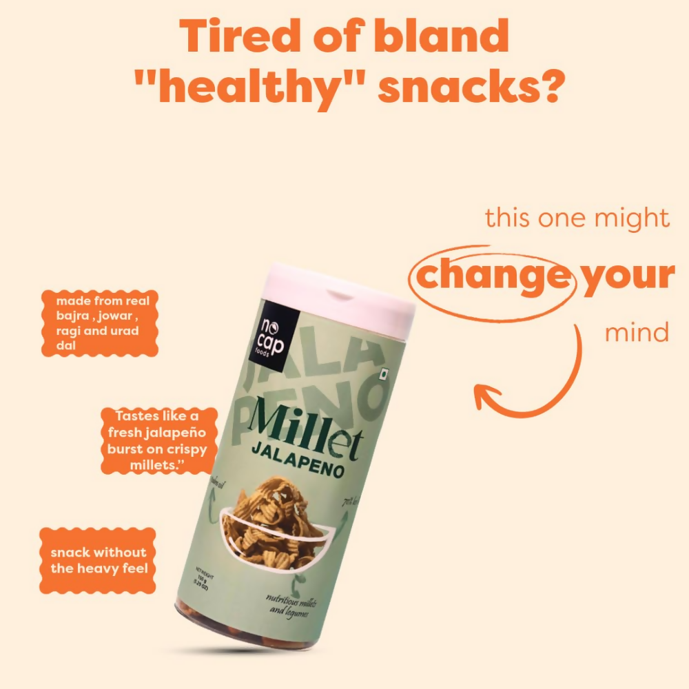 Nocap foods Healthy Chips - Millet Jalapeno - Dista
