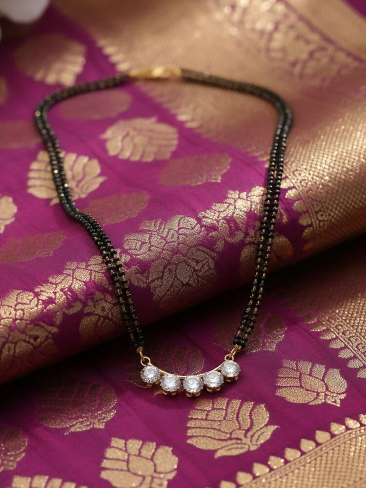 NVR Women Gold Plated Black Beaded Mangalsutra - Distacart
