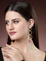 Thumbnail for NVR Women's Gold-Plated Mother of Pearl Handcrafted Drop Earrings - Distacart