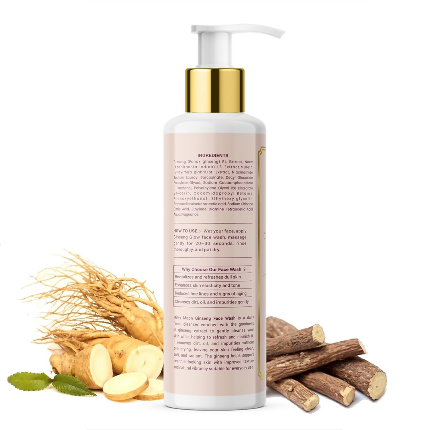 Milky Moon Ginseng Glow Face Wash With Niacinamide - Dista