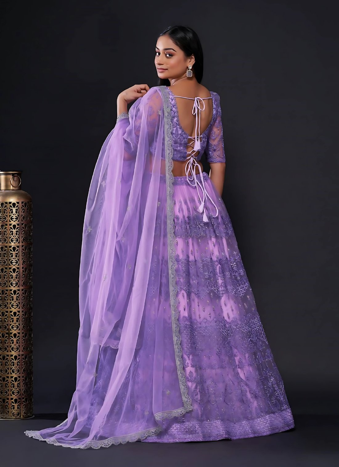 Lehenga Mart Designer Wedding Lehenga Choli For Women - Light Purple - Distacart