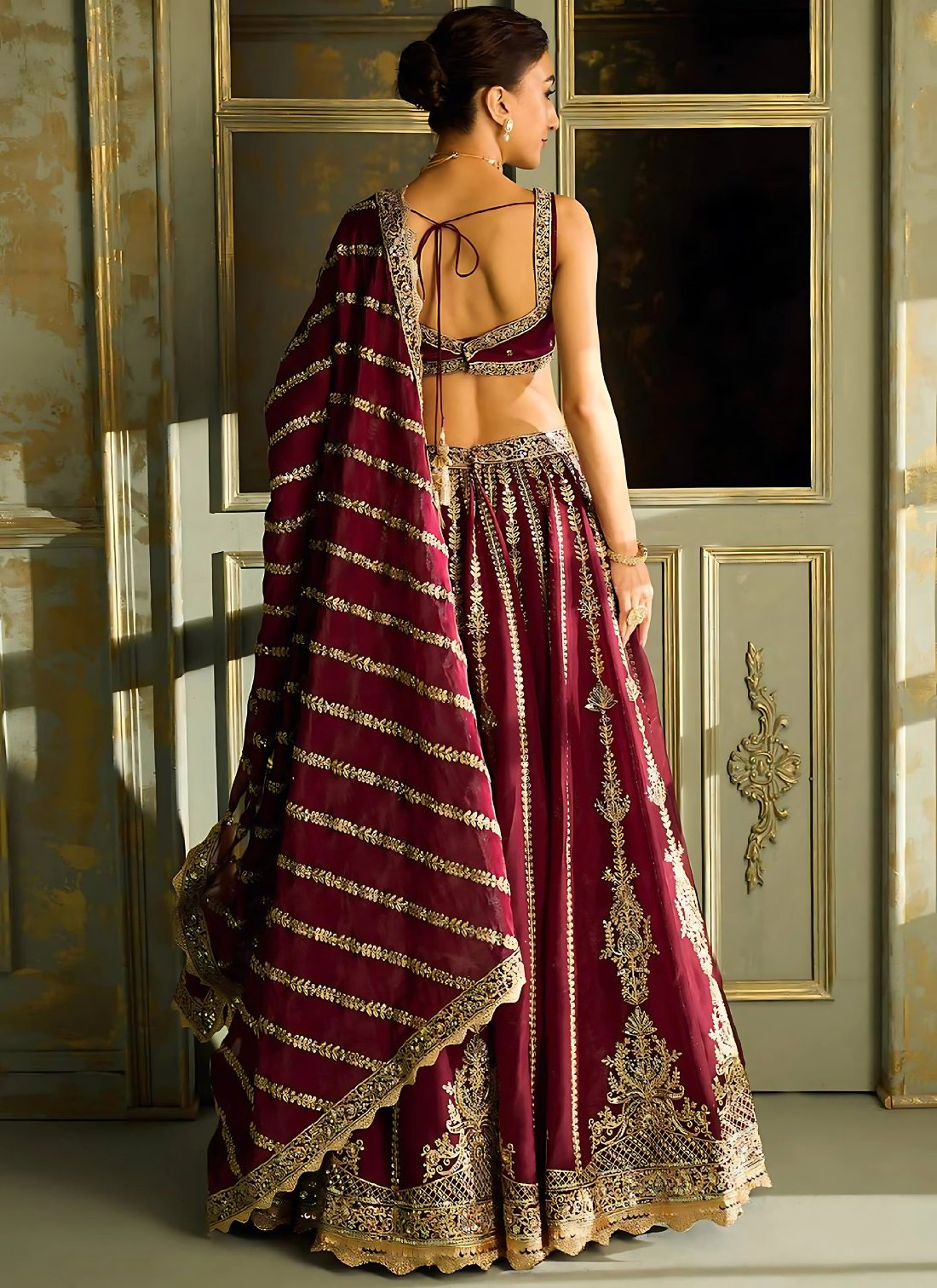Lehenga Mart Designer Wedding Lehenga Choli For Women - Maroon - Distacart