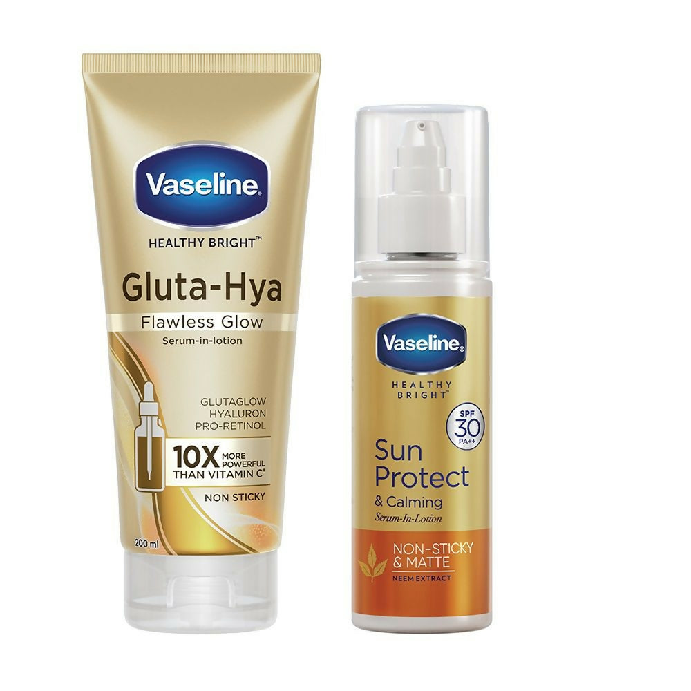 Vaseline Gluta Hya & Sun Protect Calming Body Serum Combo - Distacart