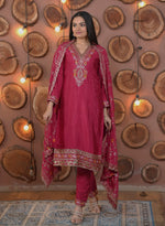 Thumbnail for Lehenga Mart Designer Ready To Wear Kurta Pant With Dupatta For Women-Rani Pink - Distacart