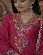 Thumbnail for Lehenga Mart Designer Ready To Wear Kurta Pant With Dupatta For Women-Rani Pink - Distacart