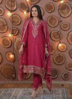 Thumbnail for Prazu Fashion Pink Chinon Silk Embroidered Designer Salwar Suit