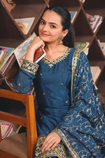 Thumbnail for Lehenga Mart Premium Readymade Top Sharara With Dupatta Set For Women-Teal Blue - Distacart