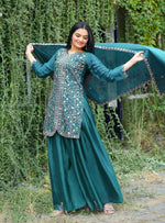 Thumbnail for Prazu Fashion Morpich Chinon Silk Embroidered Sharara Suit
