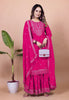 Prazu Fashion Pink Chinon Silk Sequence Embroidered Sharara Suit - Distacart
