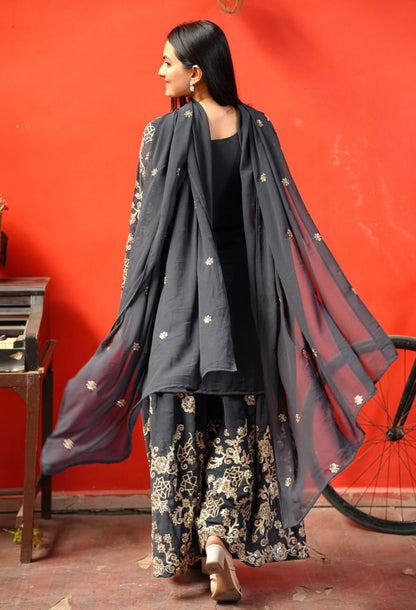Teeya Creation Black Color Faux Georgette Embroidery Work Fully Stitched Salwar Suit - Distacart