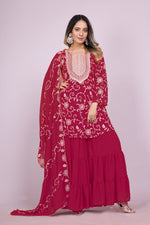 Thumbnail for Teeya Creation Rani Color Faux Georgette Embroidery Work Fully Stitched Salwar Suit - Distacart