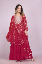Thumbnail for Teeya Creation Rani Color Faux Georgette Embroidery Work Fully Stitched Salwar Suit - Distacart