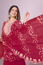 Thumbnail for Teeya Creation Rani Color Faux Georgette Embroidery Work Fully Stitched Salwar Suit - Distacart