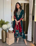Thumbnail for Prazu Fashion Royal Blue Chinon Silk Sequence Embroidered Salwar Suit