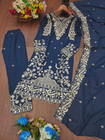 Thumbnail for Prazu Fashion Blue Georgette Sequence Embroidered Salwar Suit
