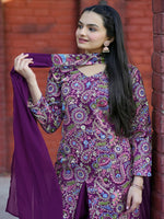 Thumbnail for Prazu Fashion Wine Tapeta Silk With Fusing Embroidered Sharara Suit