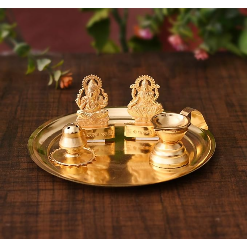 Collectible India Pooja thali Set for Aarti Home - Dista