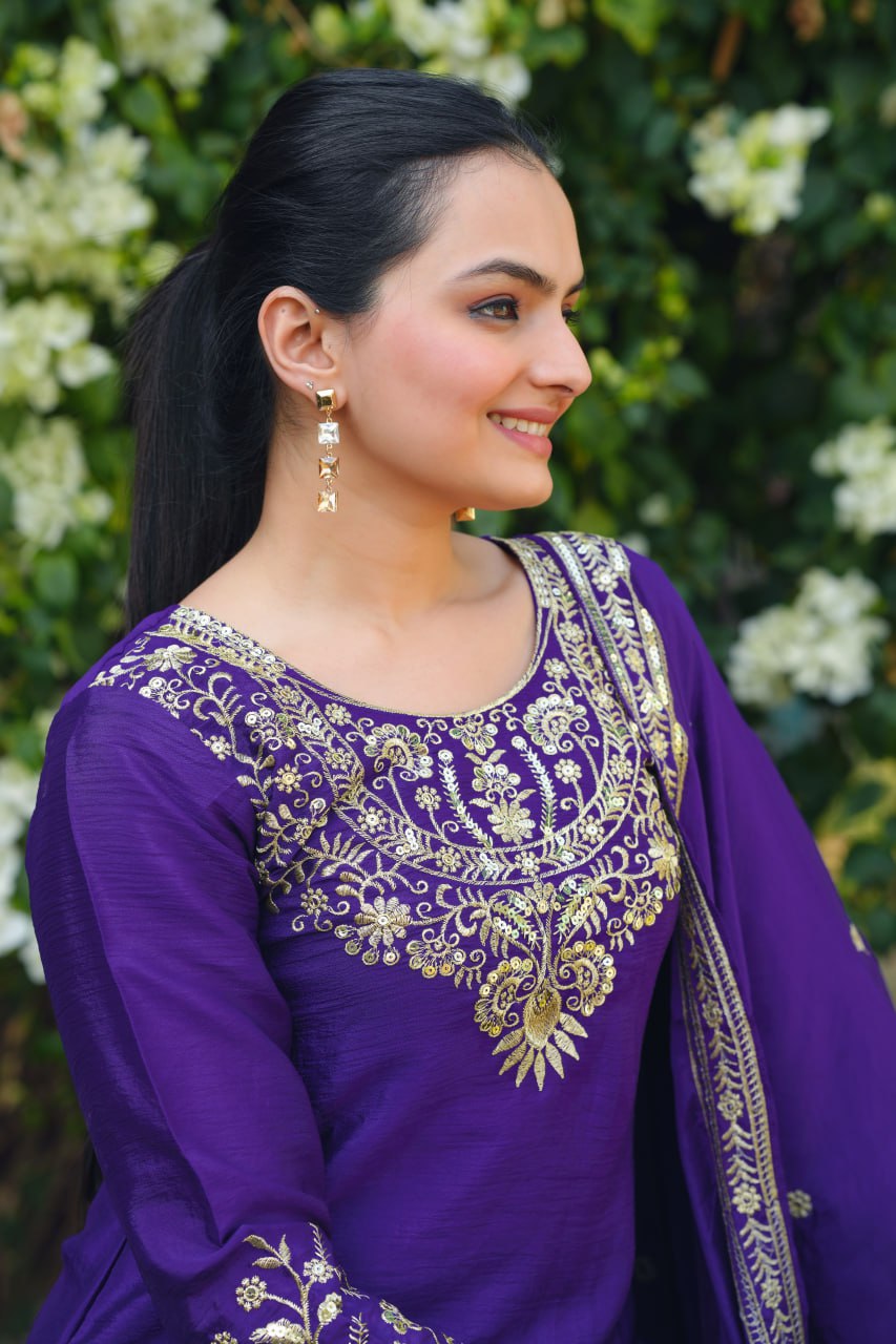 Lehenga Mart Designer Sharara Suit For Wedding-Blue