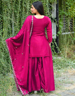 Thumbnail for Lehenga Mart Designer Sharara Suit For Women or Girls - Pink