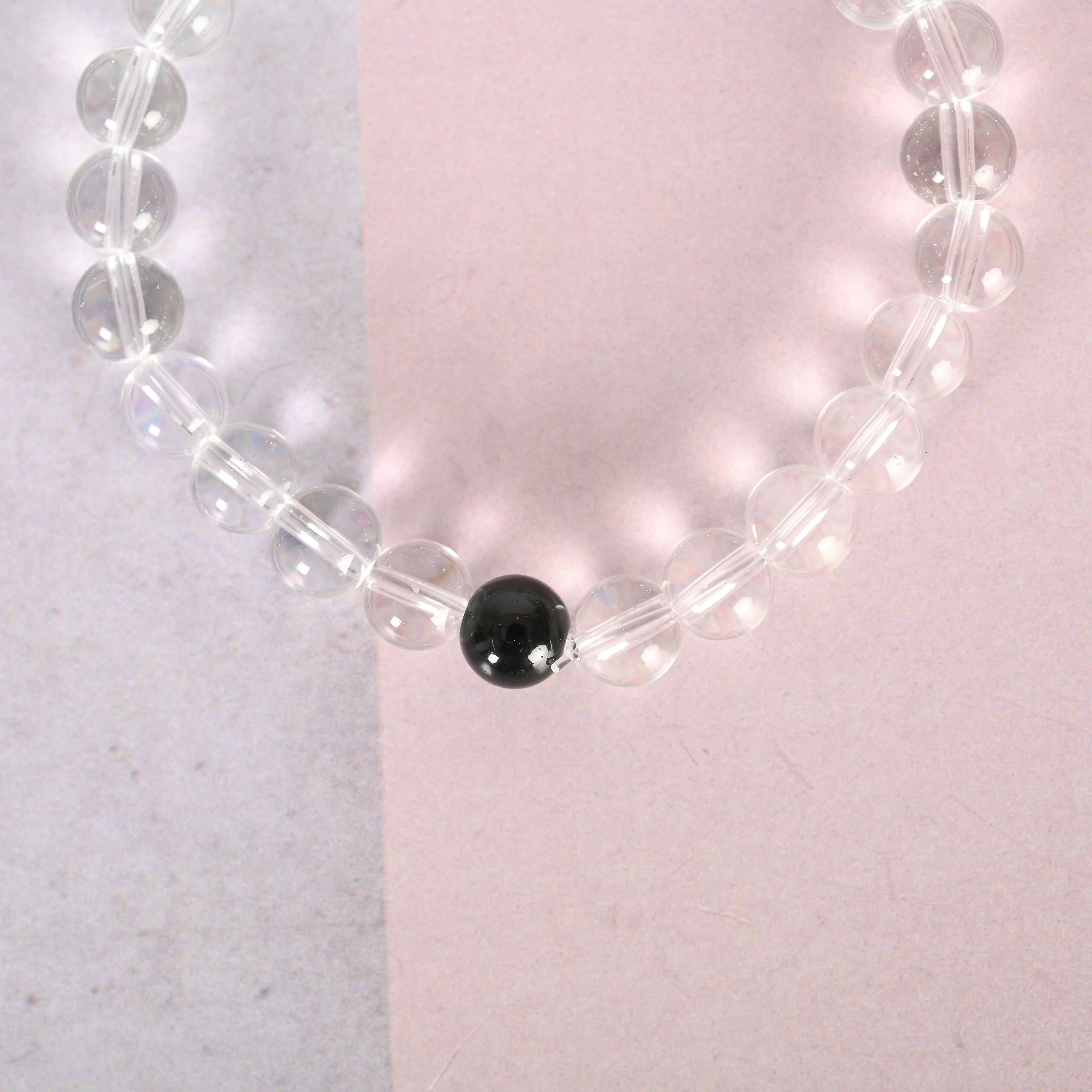 NVR Men & Women Transparent Beaded Elasticated Bracelet - Distacart